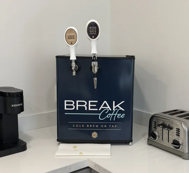 Cold brew and nitro coffee tap system installed in a Florida office